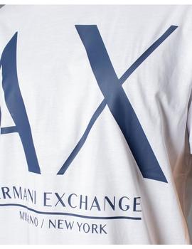 Camiseta Armani Exchange maxi logo blanca para hombre