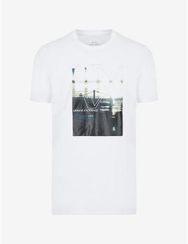 Camiseta Armani Exchange estampado blanca para hombre