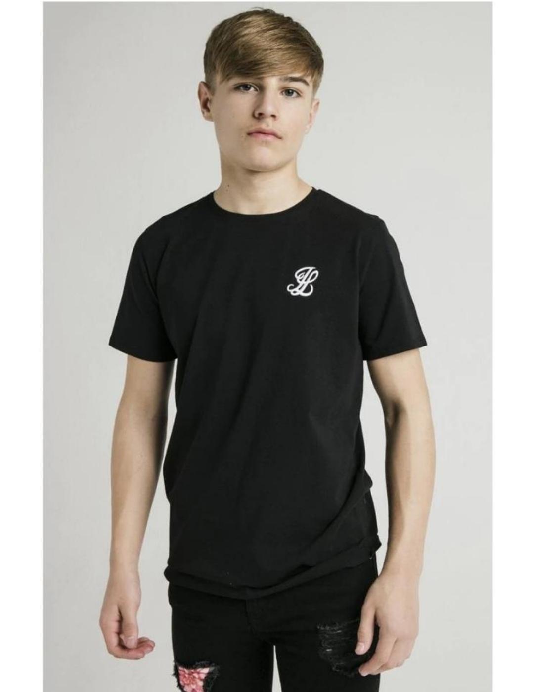 Camiseta Illusive basica negra para nino