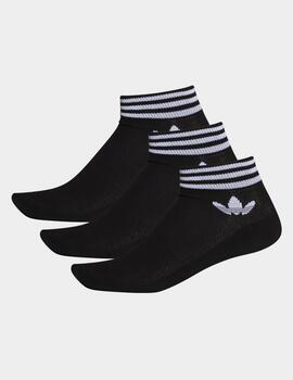 Calcetines cortos Adidas Trefoil negros Unisex