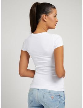 Camiseta Guess blanca crochet para mujer