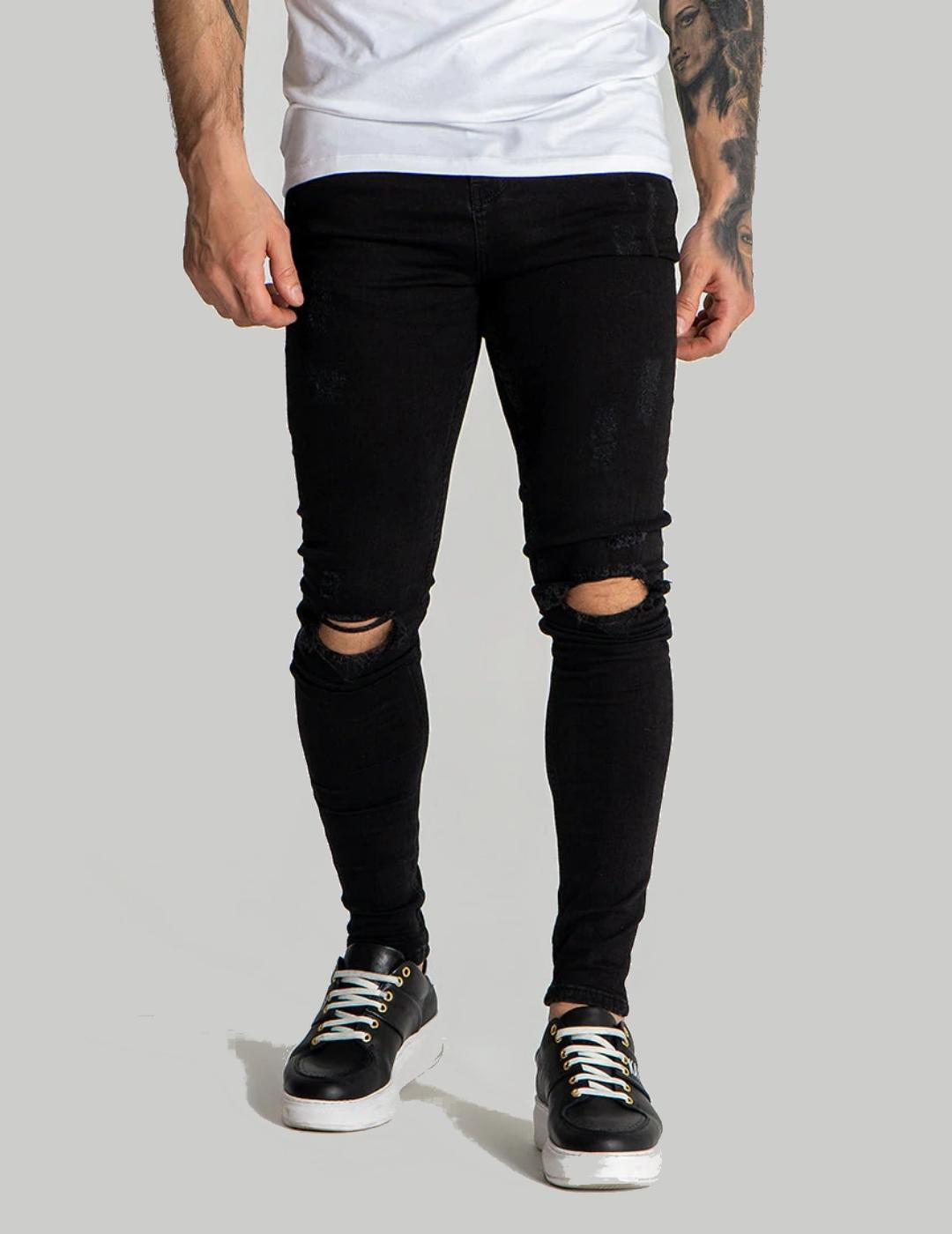 Jeans Gianni Kavanagh negro roto para hombre