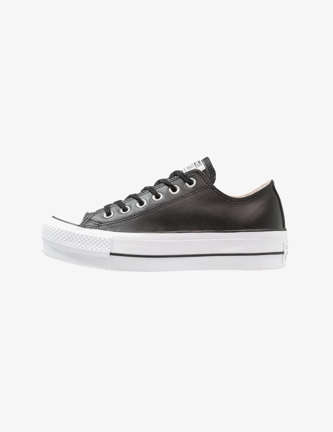 Converse mujer plataforma Negra piel