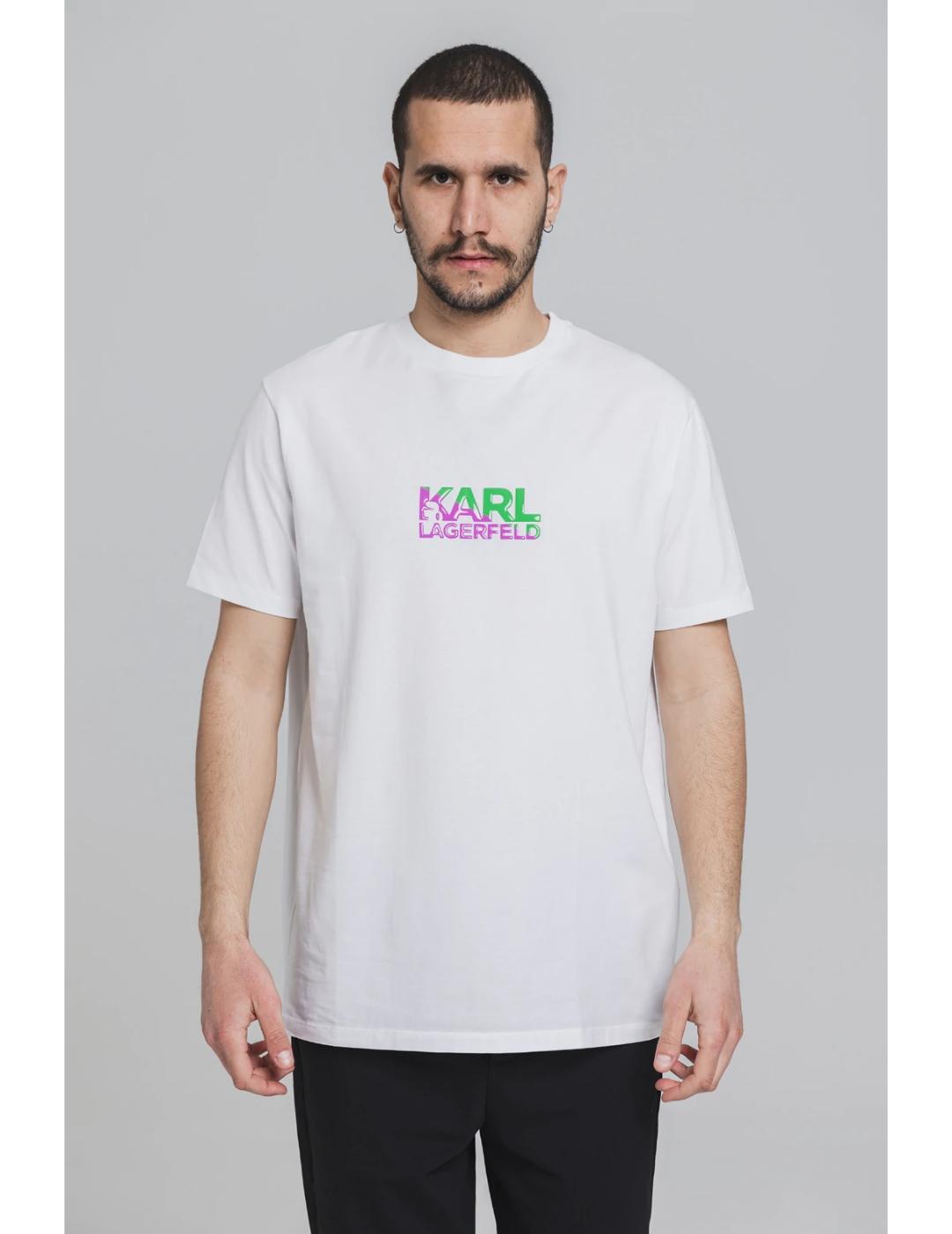 Camiseta Karl Lagerfeld bicolor blanca para hombre