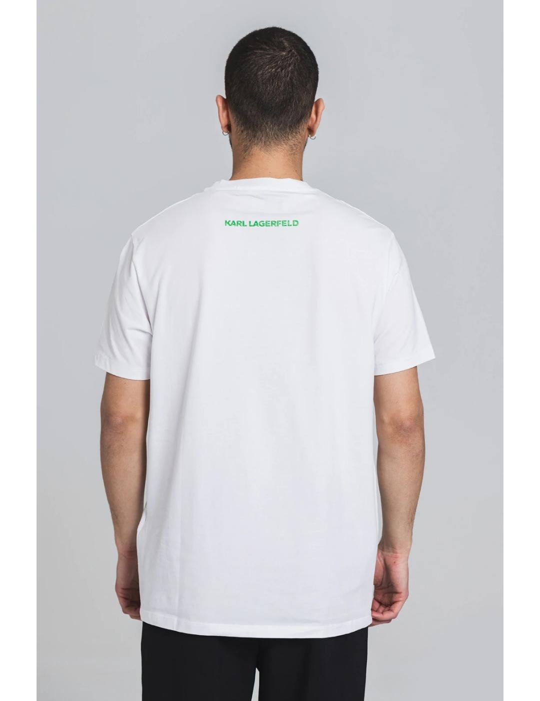 Camiseta Karl Lagerfeld bicolor blanca para hombre