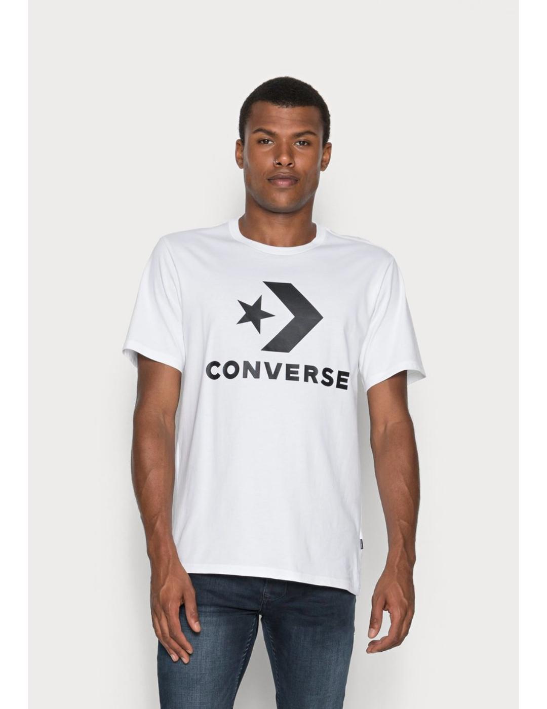 Antagonista sangrado línea Camiseta Converse All Star blanca para hombre